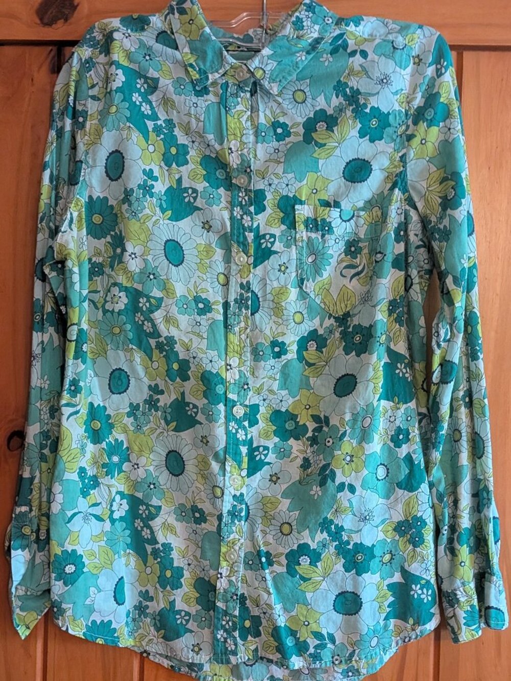 Old Navy Green Floral Blouse- Size S